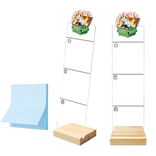 Monitor Memo Board Computer Monitor Memo Board Sticky Note Organizer The Horrors Persist But So Do I Acrylic Desk Accessories Removable Wooden Base Set Sticky Notes 100 Sheets 11.8×3.1 inches - color: Opossum 05