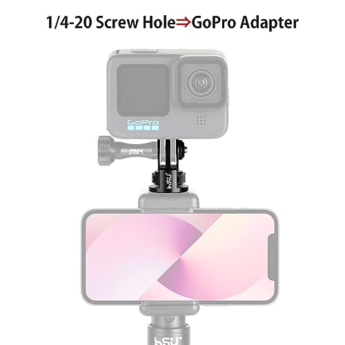 HSU Aluminum Tripod Mount Adapter, 1/4" 20 Mount for GoPro Hero 13/12/11/10/9/8/7 Insta360 X3/X2/X/RS/R and Other Cameras (2 Pack) - color: 2 Pack