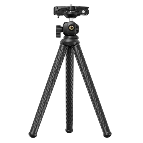 NEEWER Camera Tripod with Remote, Mini Flexible Vlog Phone Tripod Stand with Action Camera Mount Adapter, Hidden Phone Holder & Cold Shoe Compatible with iPhone Hero13 12 11 10 9, Max Load 4.4lb, TP34