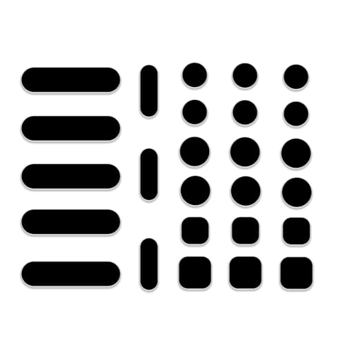 Universal Webcam Cover Stickers - Privacy Protection Accessory, No Residue Application, Safe Screen Closure - Dots,Squares and Bars, 26 Pieces - Black - color: Black-26PCS