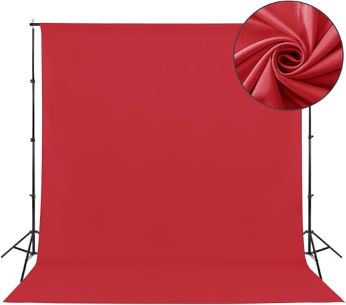 Sugargirl 10X10FT Bright Red Backdrop Background for Photography, Photo Backdrop Bright Red Screen Photo Booth Backdrop for Photoshoot Party Video(1 Panel) - color: Bright Red, size: 10x10 FT