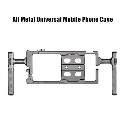 PCR-01 Smartphone Cage Universal Phone Video Rig Kit with Handle, Phone Stabilizer for Video Recording Cell Phone Filming Accessories