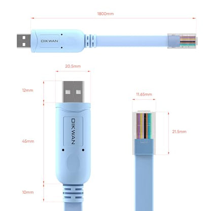 USB Console Cable,USB to RJ45 Console Cable for Cisco Routers/AP Router/Switch Windows, Mac, Linux(1.8m,50pack) - size: 6 ft 50 Pack
