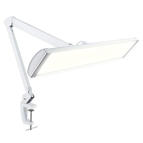 Neatfi 3,500 Lumens LED Desk Lamp – 45W Dimmable Task Light | Adjustable Color Temperature | 3 Light Modes | 540 SMD LEDs | Reading, Craft, Workbench & Office (White-2, 26-Inch Wide Shade) - color: White-2