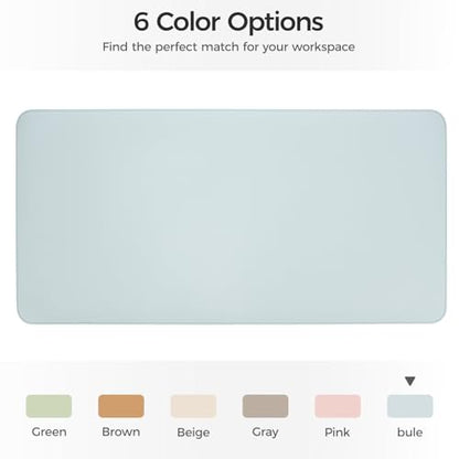 Silicone Desk Mat for Minimal, Creative, Vanity Desk – Reduces Glare, Comfortable Viewing – Writable, Non-Slip, Waterproof, Roll-Up – Food-Grade Platinum-Cured Silicone, Gift Tube（Mist Blue） - color: Mist Blue