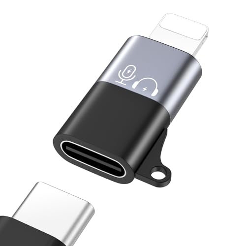 MoKo for DJI Mic Mini USB C to Lighting Phone Adapter - Lightning to USB-C Audio Adapter for iPhone 14/13/12/11/Apple EarPods/Wireless Mic Receiver/Phone, Support Charging -1 Pack - color: Gray, size: 1 Pack