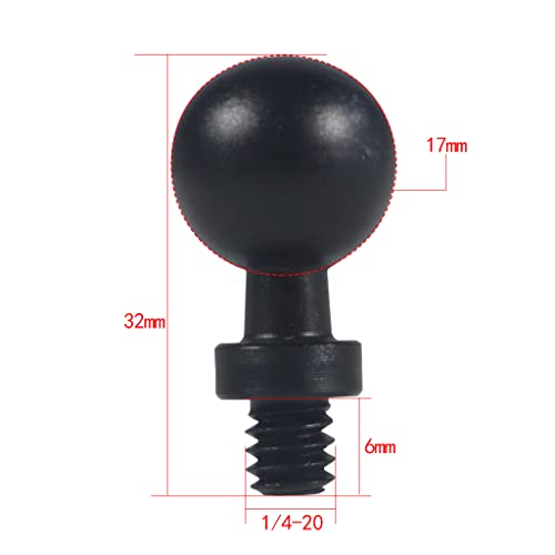20mm/17mm/15mm/13mm to 1/4 Screw/Hole Ball Head Mount Adapter for Action Camera Photography Accessories (17mm to 1/4 Screw) - size: 17 mm to 6.35 mm Screw