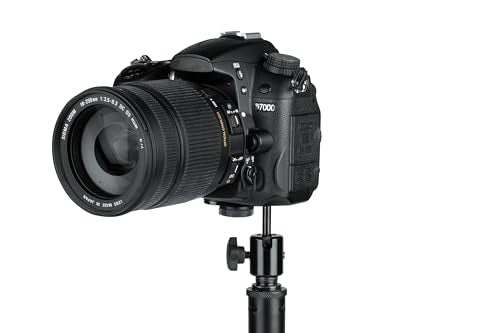 Gator Frameworks Camera Mount Mic Stand Adapter with Ball-and-Socket Head Fits Standard 1/4-20 Camera Threads (GFW-MIC-CAMERA-MT)