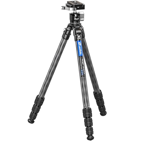 Leofoto Professional Camera Tripod, 45" Compact Carbon Fiber Tripod for DSLR Video Camcorder, 4 Leg Sections, 360° Ball Head, Max Load 6KG/13Lb (LS-224CX+LH-25LR) - color: LS-224CX+LH-25LR:Max Load 6KG-4 Sections