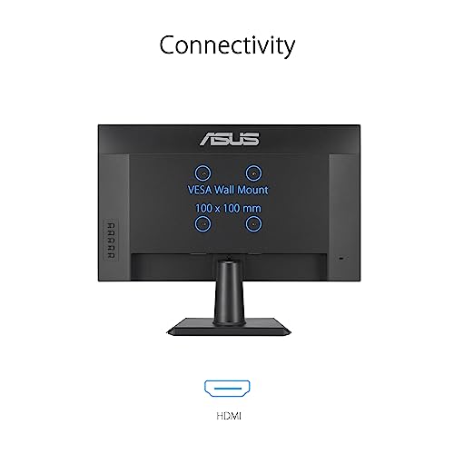 ASUS 24 Inch Frameless Monitor - 23.8-inch viewable, IPS, Full HD, 100Hz, 1080P, 1ms, Adaptive-Sync, for Working and Gaming, Flicker Free, HDMI, VESA Mountable, Tilt - VA24EHF - style: 24" 100Hz