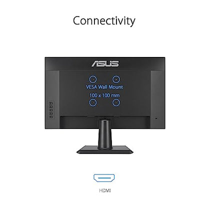 ASUS 24 Inch Frameless Monitor - 23.8-inch viewable, IPS, Full HD, 100Hz, 1080P, 1ms, Adaptive-Sync, for Working and Gaming, Flicker Free, HDMI, VESA Mountable, Tilt - VA24EHF - style: 24" 100Hz