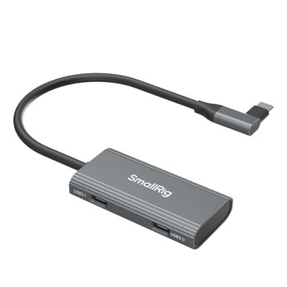 SmallRig 4-in-1 USB-C Hub with a Cold Shoe Mount for Phone/Camera Cage, PD 100W / USB-C 3.1/2.0 with Audio Adapter x 2, for Professional Mobile Shooting - 4598