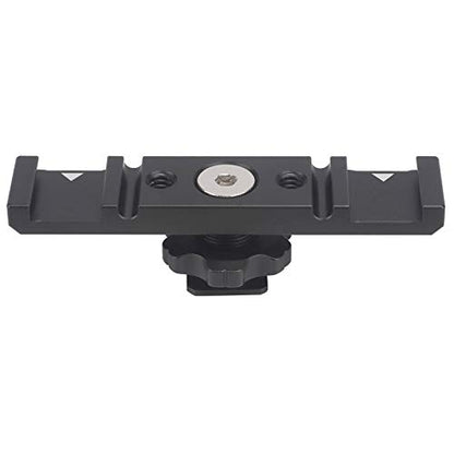 Dual Cold Shoe Mount Bracket,Dual Cold Shoe Mount Plate Adapter,Dual Hot Shoe Extension Bar for Nikon Canon Sony DSLR Camera Flash LED Video Light Microphone
