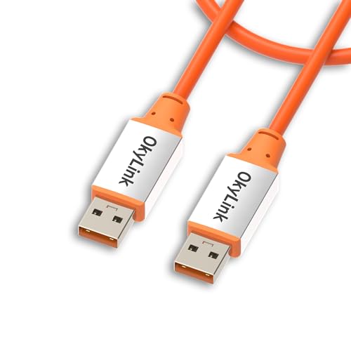 OkyLink USB 3.2 Gen 2 A to A Cable Male to Male 10Gbps, 1.5ft | 0.5m Orange Cable, for External SSD, Camera & Compact Desktop High-Speed Data Transfer - color: USB3.2(10Gbps), size: 1.5ft (0.5m)