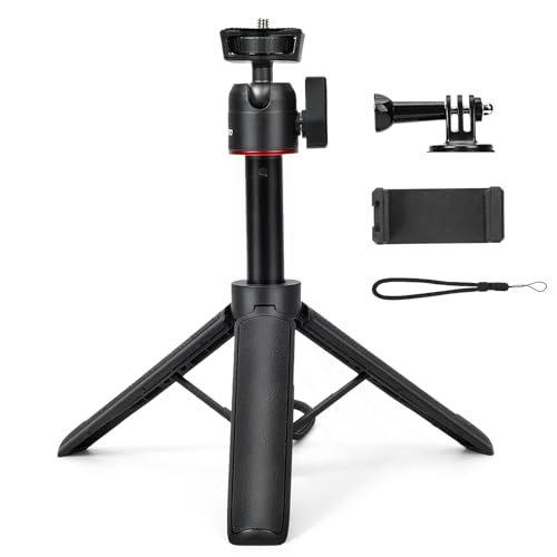 Extendable Mini Tripod,8-23.6inch Height Adjustable 360 Rotation Ball Head Handheld Vlog Small Camera Tripod for GoPro Hero 13/12/11/10/9/8/7/Max DJI Osmo Pocket 3 Action 5 Pro