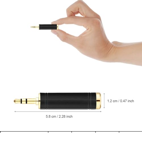 Tisino 1/4 to 3.5mm Stereo Adapter, 1/4 inch Female to 1/8 inch Male Mini Jack Aux Converter Headphone Adapter - Black, 1PCS - size: Adapter 1PCS
