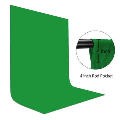 UTEBIT 5x6.5ft Green Screen Backdrop, Photography Backdrop Chroma Key Small Greenscreen Sheet Background for Streaming, Zoom Meeting, PS Keying, Video Creation, Studio Portrait Shoots (Backdrop Only) - size: 5x6.5ft