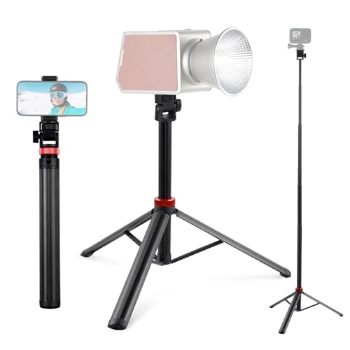 YSKE(MT-79) Light Stand Tripod 81", 7-Section 0.8lbs, Foldable - Camera Phone Mount for DSLR, GoPro, iPhone, LED Video Light, Ring Light, TikTok YouTube Creator