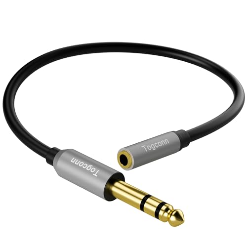 3.5mm to 6.35mm TRS Audio Cable Adapter,6.35mm 1/4 inch TRS Male to 3.5mm 1/8 inch Female AUX Audio Converter Connector for Amplifier, Guitar, Piano, Speaker to Phone, Laptop, Headphone-0.6 Feet - color: 6.35mm Male to 3.5mm Female, size: 0.6 Feet