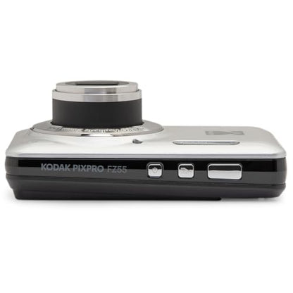 KODAK PIXPRO FZ55-GRY 16MP CMOS Sensor Digital Camera 5X Optical Zoom 28mm Wide Angle 1080P Full HD Video 2.7" LCD Vlogging Camera, Gray - color: Gray