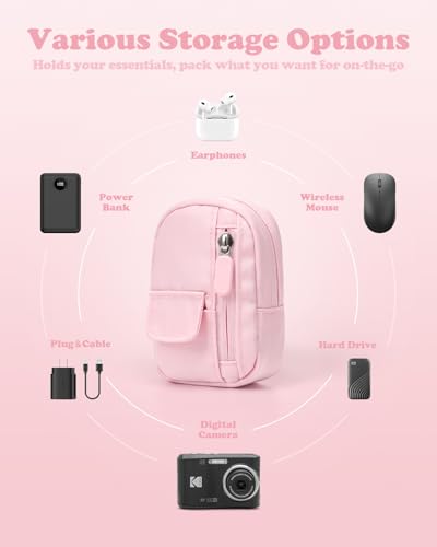 SQERO Soft Camera Case for Digital Camera KODAK PIXPRO FZ55/ FZ45/CAMKORY DC403 FHD 1080P,Travel Camera Pouch, Carry Case Bag Cute Small - color: Pink