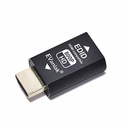 EVanlak Hdmi Edid Emulator Passthrough Dongle (3rd Generrtion Premium Aluminum) Eliminated Emulator Adapter Edid Emulator Work with Mac Thunderbolt to HDMI Switches/Extender/AV Receiver/Video Splitt - color: HDM EDID 800pp