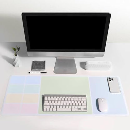 LOUKIN Erasable Dry Erase Desk Mat, 32"x14" Mouse Pad, Writing White Board, Non-Slip Desktop Protector for Office, Home, School (Includes 2 Wet Erase Markers & Cleaning Cloth)