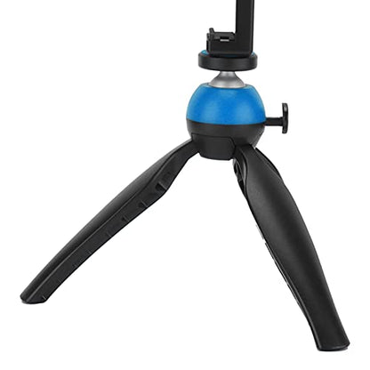 Portable Live Video Kit Mobile Phone Photography Set with Fill Light Microphone Tripod Phone Holder for Vloggers Content Creators (Blue) - color: Blue