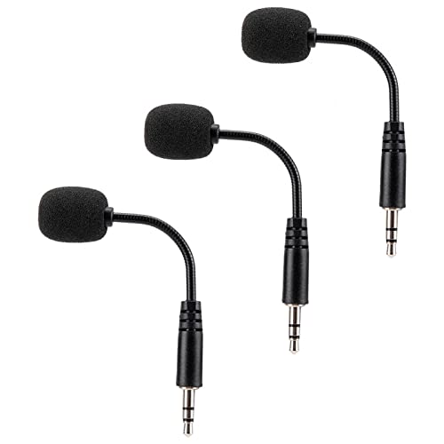 3PCS Mini Microphone, 3.5mm Jack Mini Gooseneck Microphone, Adjustable Flexible Extended Small Mic Replacement for Computer Mobile Phone Radio TV and Conference
