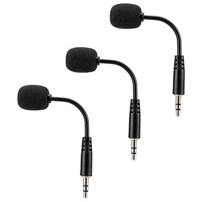 3PCS Mini Microphone, 3.5mm Jack Mini Gooseneck Microphone, Adjustable Flexible Extended Small Mic Replacement for Computer Mobile Phone Radio TV and Conference