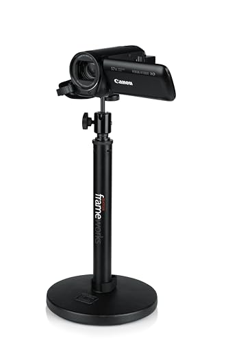 Gator Frameworks Camera Mount Mic Stand Adapter with Ball-and-Socket Head Fits Standard 1/4-20 Camera Threads (GFW-MIC-CAMERA-MT)