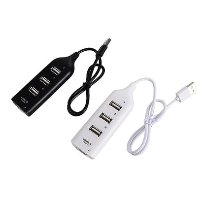 Vctitil 2pcs 4 Port USB 2.0 Hub Mini 4 Port Power Adapter USB Splitter Computer Accessories 4-Port Notebook Receiver Multiple Expander(Black&White)