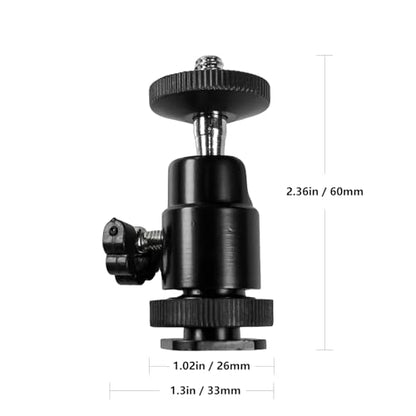 Hot Shoe Phone Mount for Camera, Ball Head Adapter with Phone Clamp - 360° Rotatable Smartphone Holder for DSLR/Mirrorless/Action Cam Live Streaming