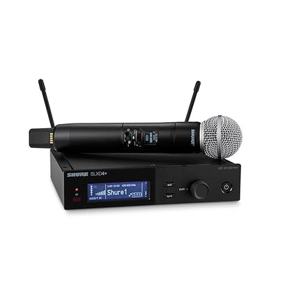 Shure SLXD24+/58 Handheld Wireless System - Includes SLXD4+ Receiver, SLXD2+ Handheld Transmitter with SM58 Capsule, Bluetooth Monitoring, Feedback Reduction, WWB and Mobile App Control, G57 Band - style: SM58 Capsule