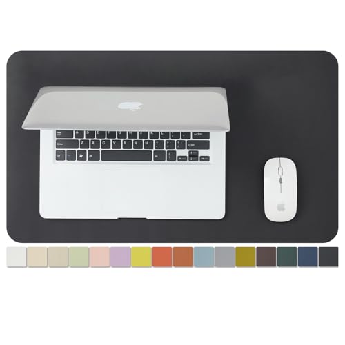 Leather Desk Mat - Small Non-Slip PU Desk Pad for Office and Home - Desk Organization and Accessories - Ideal for Large Mouse Pad and Small Desk Mats on Top of Desks (Black,23.6"x 13.8") - color: Black, size: 23.6" x 13.8"