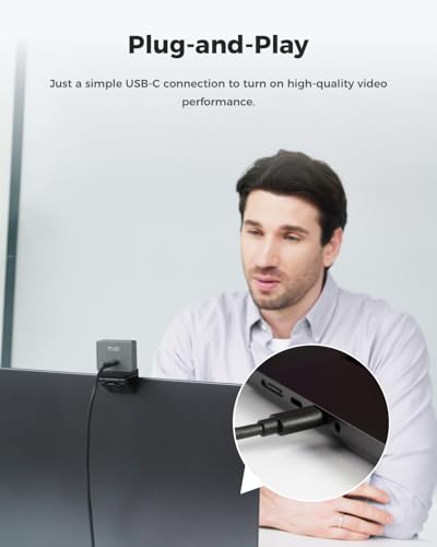 OBSBOT Meet 2-4K Webcam for PC with 1/2" Sensor, AI Framing & Autofocus, Beauty Mode, Lightweight, Gesture Control, HDR, Dual Microphone, 60 FPS, Web Cam for Streaming, Meeting, Gaming. (Space Grey) - color: Meet 2 Grey
