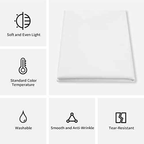 Meking Diffusion Fabric Light Silk White Seamless Nylon 4.3 x 1.8 Yard /4 x 1.7M Foldable Diffusion Sheet for Light Tent, Strobe Light, Lighting Light Modifier and Other Photographic Equipment - size: 4 Yard x 67 Inch