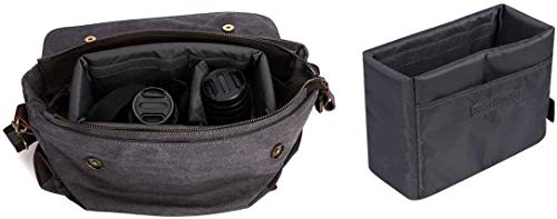 S-ZONE Waterproof Shockproof Foldable Camera Insert Bag Lens Cases Canon Nikon | Raindrop Proof, Fits in a Backpack, Suitable for DSLR/SLR Camera - color: Grey, size: Medium