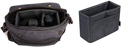 S-ZONE Waterproof Shockproof Foldable Camera Insert Bag Lens Cases Canon Nikon | Raindrop Proof, Fits in a Backpack, Suitable for DSLR/SLR Camera - color: Grey, size: Large