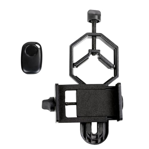 Celestron – Smartphone Adapter and Bluetooth Remote for Telescope, Binoculars & Spotting Scopes – Capture Images & Video Through Your Optics – Simple, Durable, Metal Body - Compact and Travel-friendly - style: Basic Smartphone Adapter DX with Bluetooth