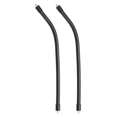 PATIKIL 12" Gooseneck, 2 Pcs 1/4"-20 Male to Male Thread Metal Universal Hose Flexible Arm Gooseneck Tube Extension Holder for Action Camera, Phone, Microphone, Black - size: 12"