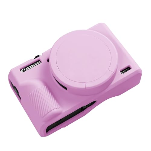 G7X Mark III Case, Protective Case for Canon Powershot G7X Mark III Digital Camera, Removable Lens Cover Silicone Sleeve Soft Camera Cover Rubber Protective Body Skin- Light Pink - color: Light Pink