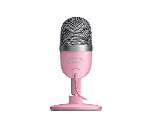 Razer Seiren Mini - USB Condenser Microphone for Streaming (Compact with Supercardioid Polar Pattern, Tiltable Stand, Integrated Shock Absorber) Quartz Pink - color: Pink