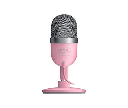 Razer Seiren Mini - USB Condenser Microphone for Streaming (Compact with Supercardioid Polar Pattern, Tiltable Stand, Integrated Shock Absorber) Quartz Pink - color: Pink