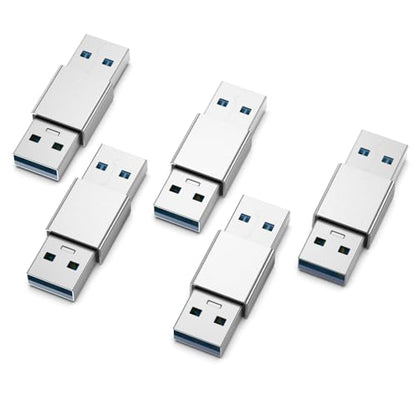 Fidioto USB 3.0 Male to Male Adapter, Dual Port High-Speed Data Extension Connector with 5Gbps Transfer, Aluminum Alloy Housing, Compatible with HDDs/USB Drives/Printers - color: A Male-A Male