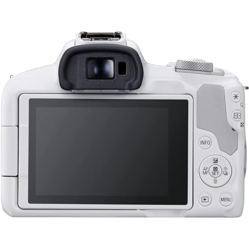 Canon EOS R50 Mirrorless APS-C Interchangeable Lens Camera | Official Canon USA Partner Model | Body White 5812C002 Bundle with Deco Gear Photography Bag + Microphone + Tripod + Photography Guidebook - color: Snow