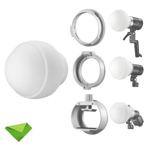 Godox ML-CD15 Flash Diffuser w/3 adapters, Diffusion Dome Light Modifier | for Godox V1S V1C V1N V1F V1O V860III V860II V850III TT685II TT600 TT685 AD200 AD200PRO AD300PRO AD400PRO ML30 ML60 ML60BI