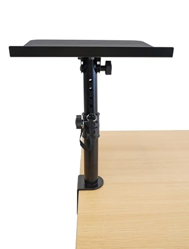 Rockville DMS75 Pair Studio Monitor Speaker Stands, Desk Clamp, 15 Degree Adjustable Tilt, 6 Height Positions, Silicone Anti-Slip Pad | 15 Degree Tilt, 360 Degree Rotation, Silicone Grip, Tool-Less Assembly, 6-Position Height, 60 lb Capacity