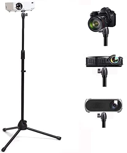 Upgrade Mini Projector Tripod Stand, Adjustable 29-57 inches Floor Stand Holder with Upgrade 360°Swivel Ball Head for Webcam,Small Camera,Tray,Mini Projector - size: 29-57in