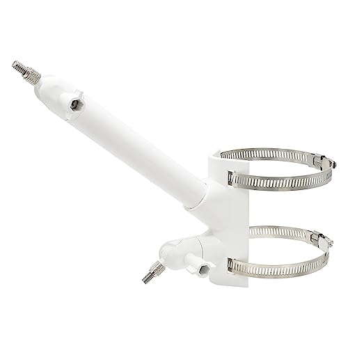 Holicfun 2-in-1 Pole Mount for Outdoor Cameras and Solar Panels, White | Universal 1/4"-20 threaded bracket for Ring, Arlo & more solar panels & cams, fits 1.5"-5.9" diameter poles, adjustable angle - color: White